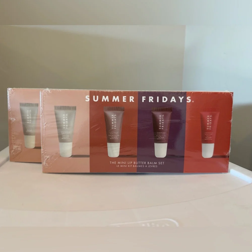 Summer Fridays The Mini Lip Butter Balm Set - 0.16 oz Vanilla/Beige/Sugar/Poppy💋